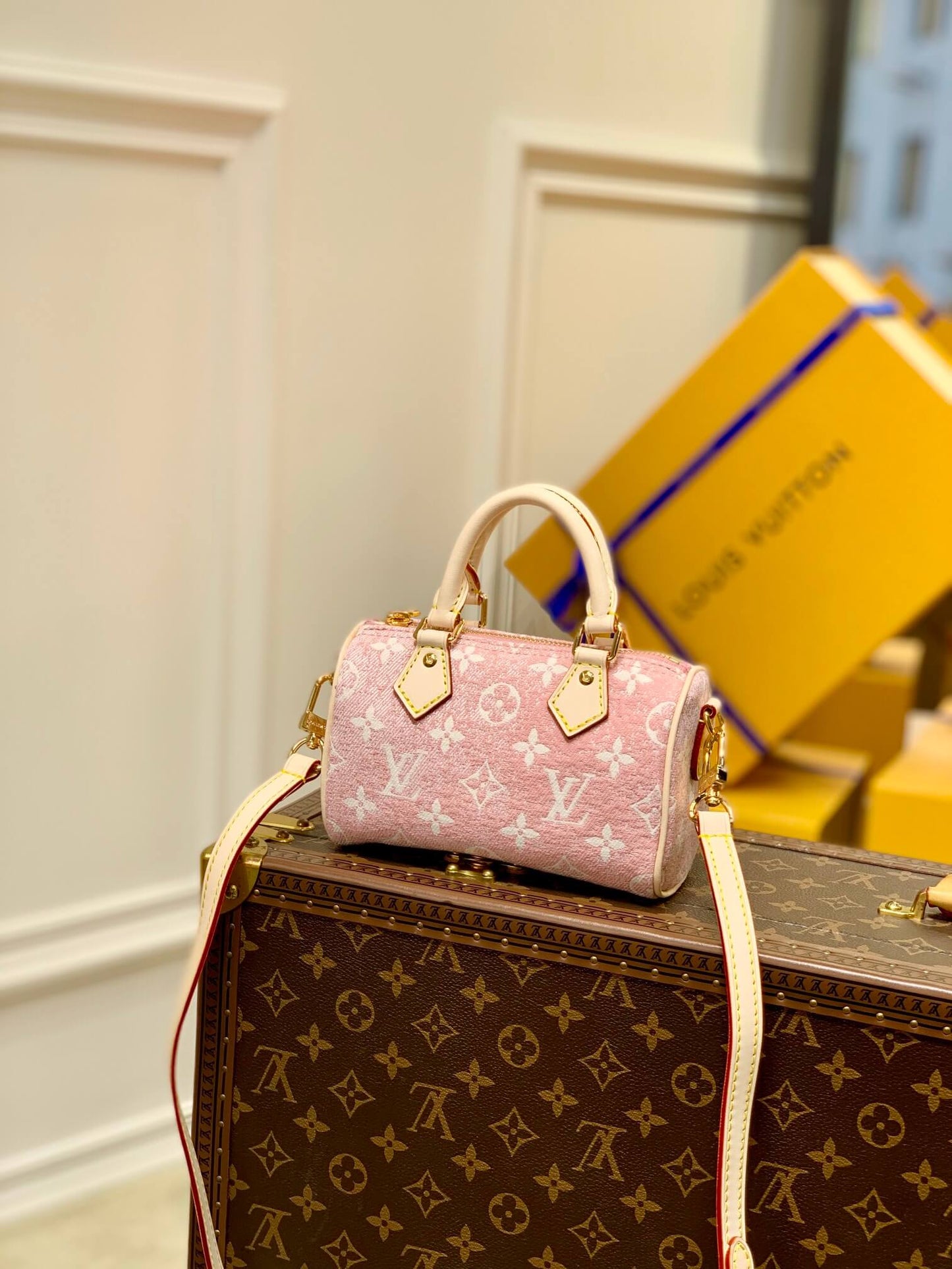 M81213 Pink Jeans Nano Speedy Monogram 16cm