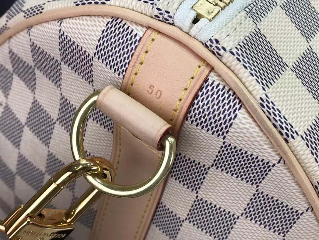 N48223 Keepall Triangle BANDOULIÈRE 50 Tuffetage white damier COWHIDE REAL LEATHER