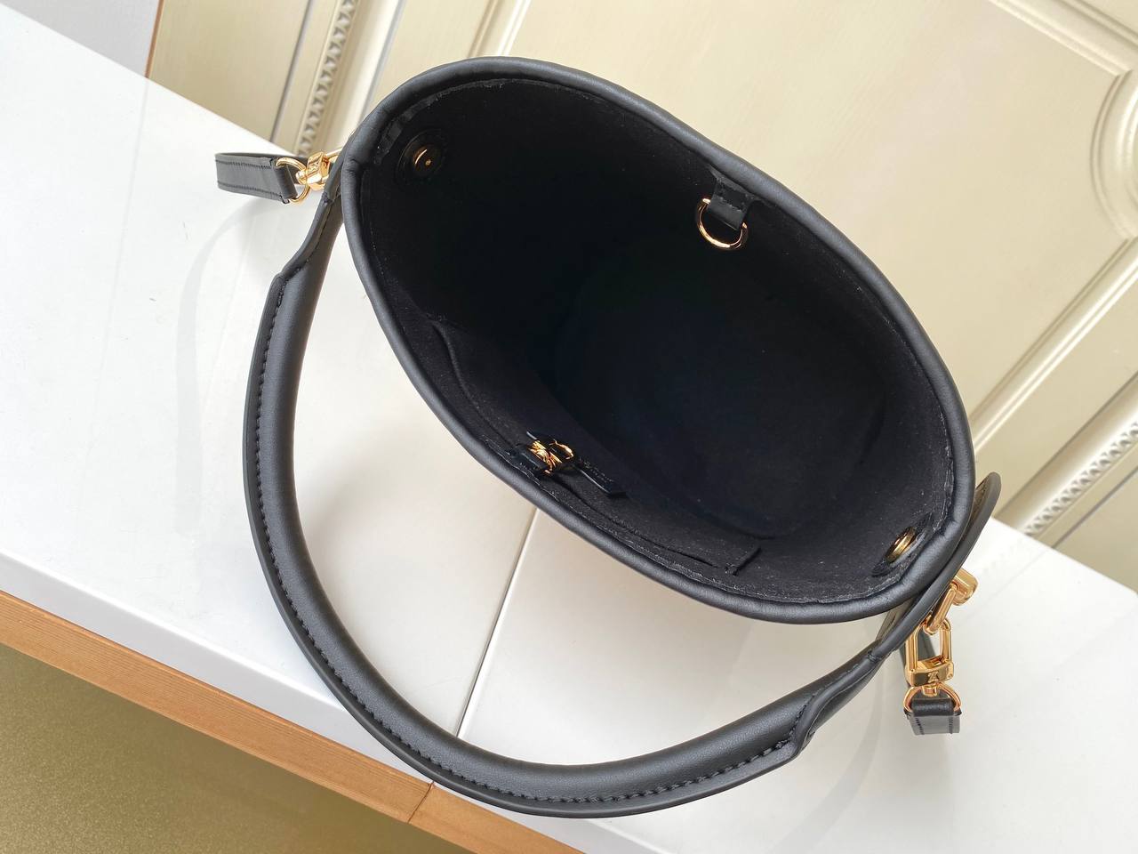 LV Petit Bucket Raffia Black For Women NEW