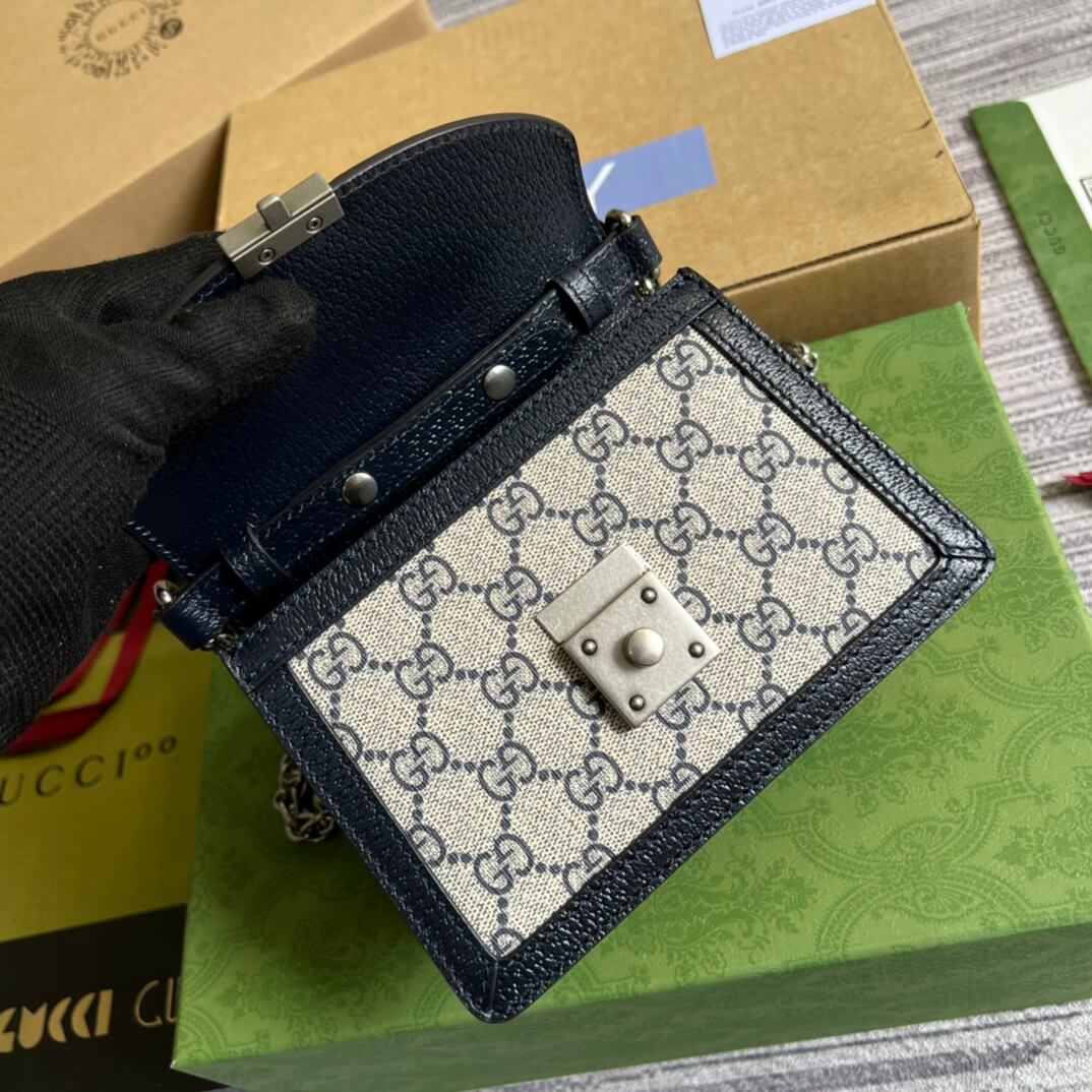GC696180 shoulder bag blue/pvc?white/pvc?Khaki?brown Leather