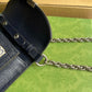 GC696180 shoulder bag blue/pvc?white/pvc?Khaki?brown Leather