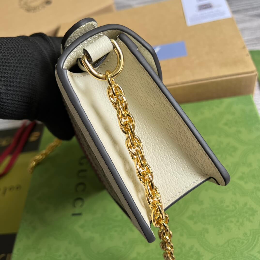 GC696180 shoulder bag blue/pvc?white/pvc?Khaki?brown Leather