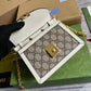 GC696180 shoulder bag blue/pvc?white/pvc?Khaki?brown Leather